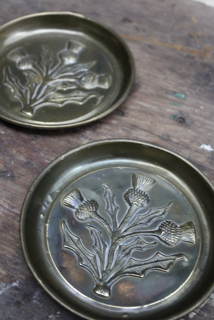 Pair Pressed Brass Dishes - Kernow Furniture