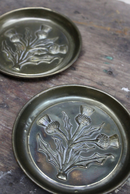 Pair Pressed Brass Dishes - Kernow Furniture