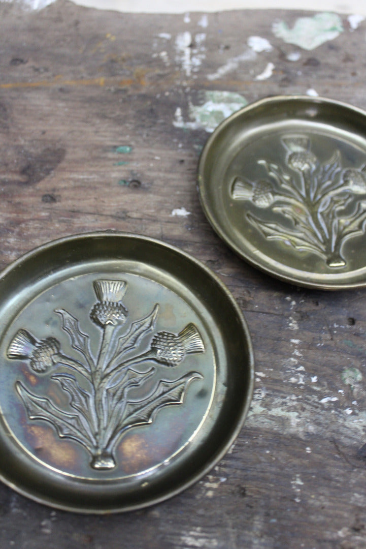 Pair Pressed Brass Dishes - Kernow Furniture