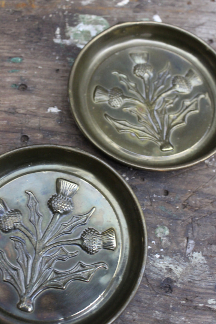 Pair Pressed Brass Dishes - Kernow Furniture