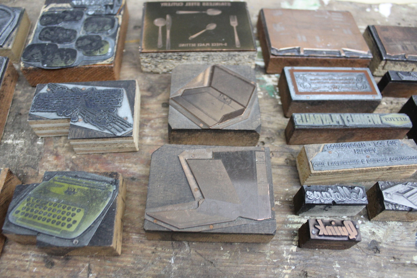 Collection Vintage Printing Blocks - Kernow Furniture