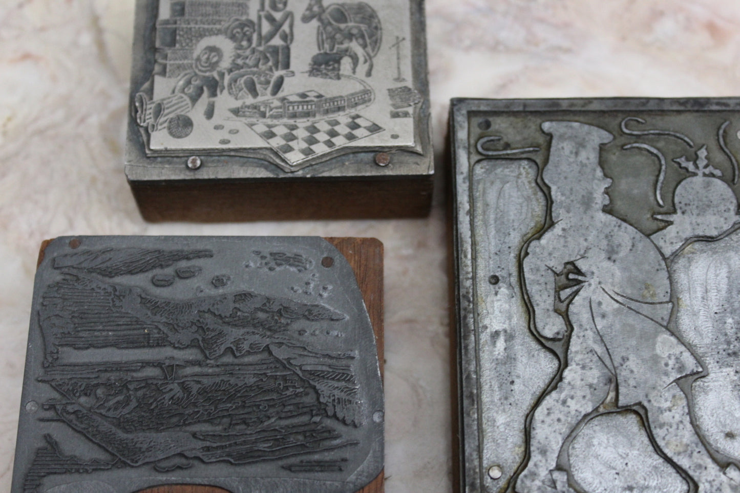 Vintage Printing Blocks - Kernow Furniture