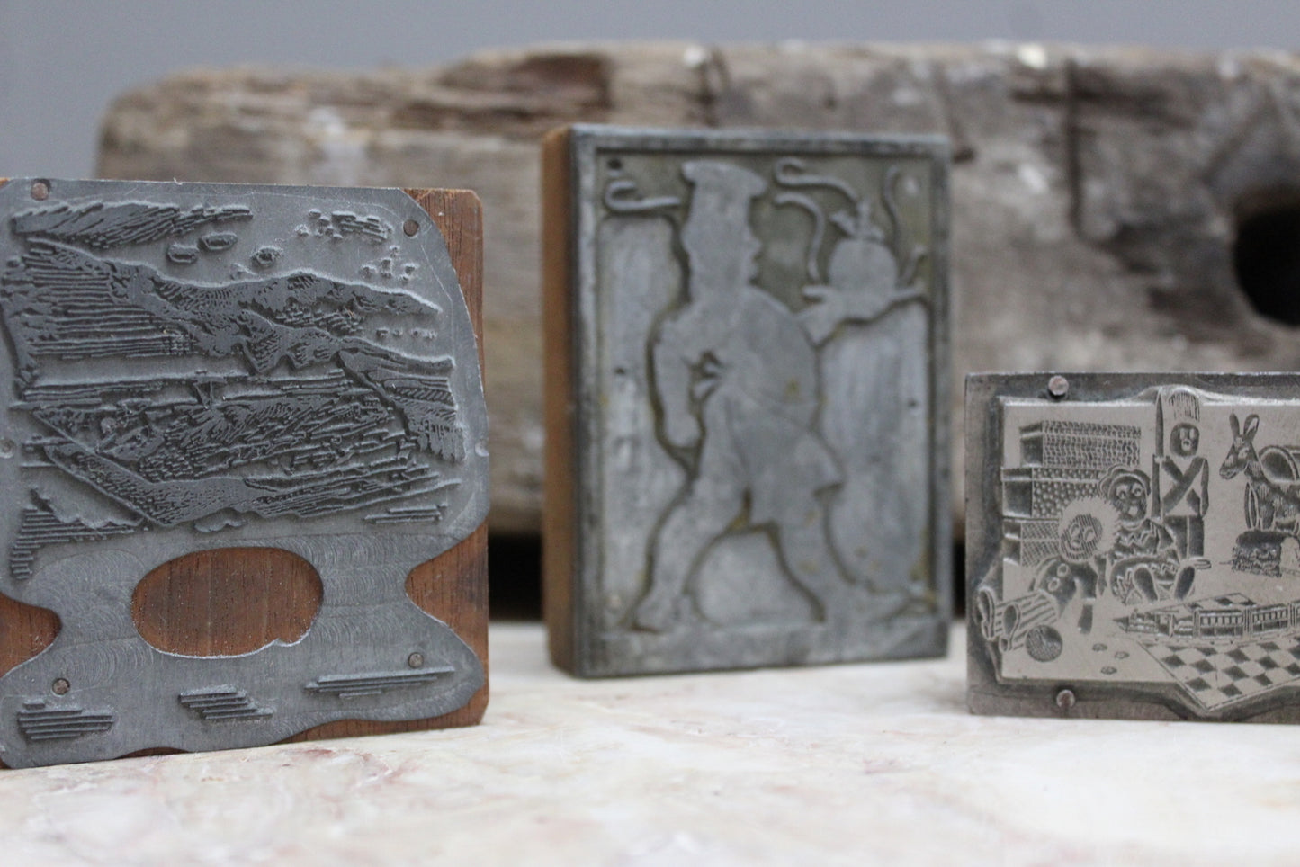 Vintage Printing Blocks - Kernow Furniture