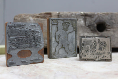 Vintage Printing Blocks - Kernow Furniture