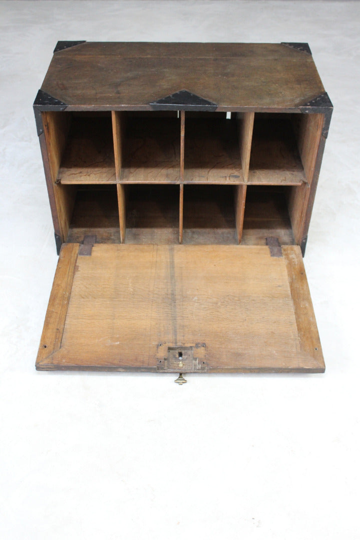 Antique Oak Metal Bound Chest - Kernow Furniture