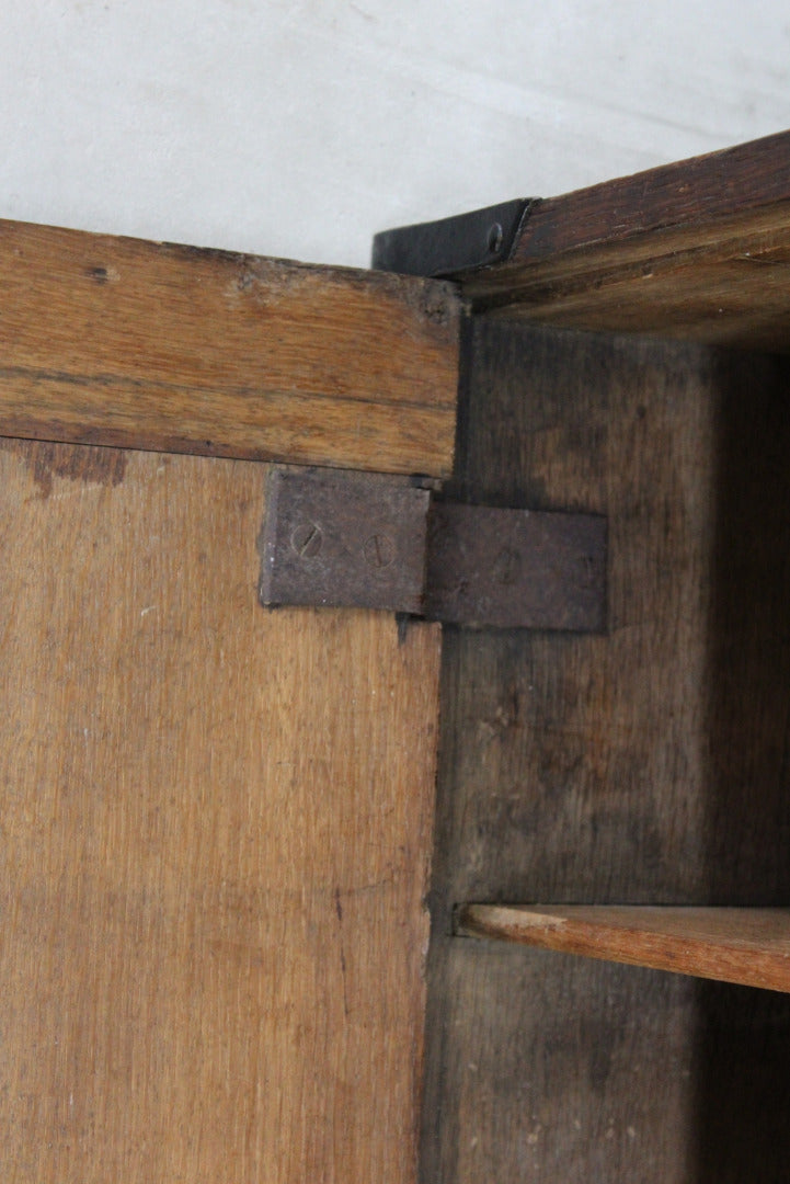 Antique Oak Metal Bound Chest - Kernow Furniture