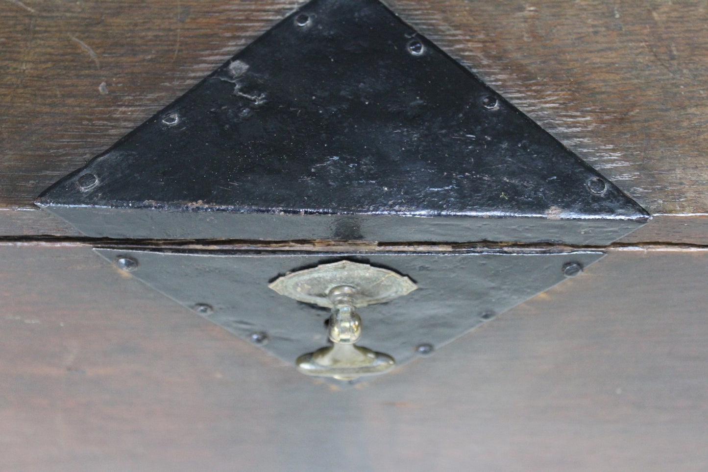 Antique Oak Metal Bound Chest - Kernow Furniture