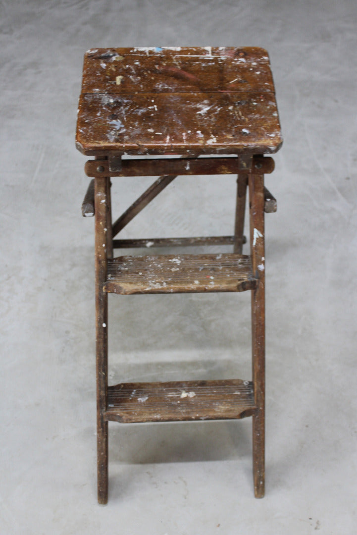 Vintage Wooden Step Ladder - Kernow Furniture