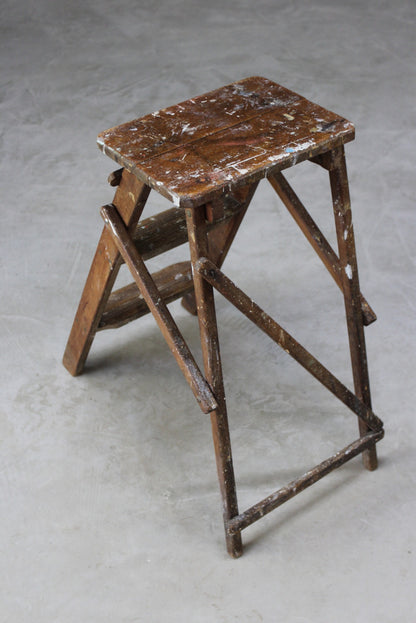 Vintage Wooden Step Ladder - Kernow Furniture