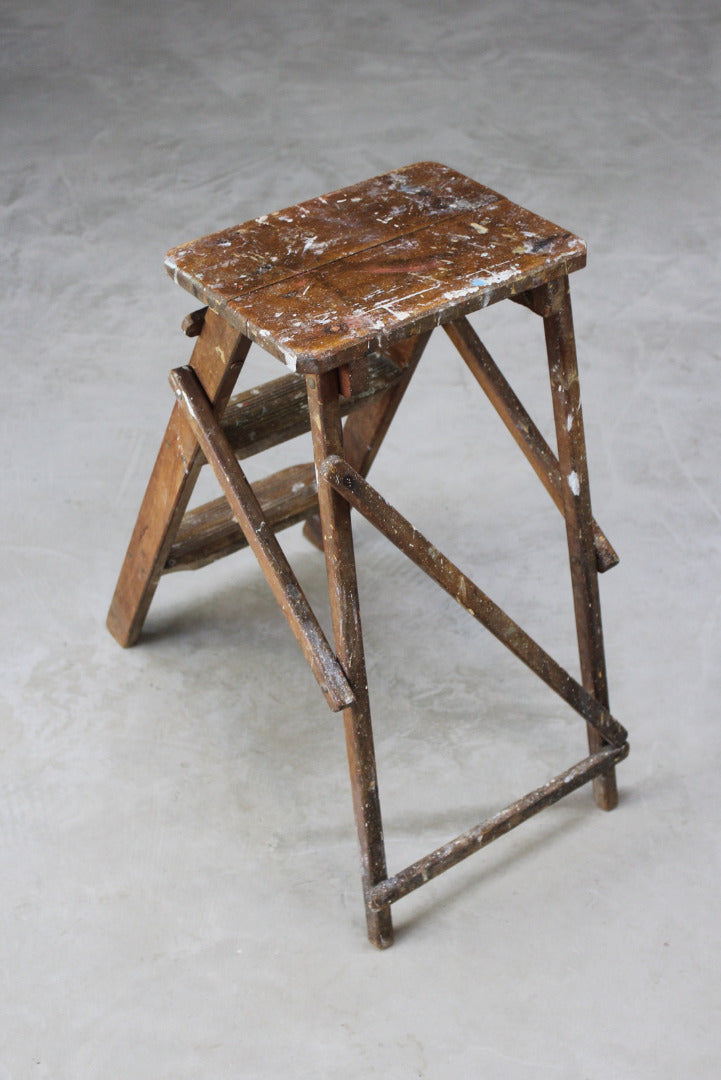 Vintage Wooden Step Ladder - Kernow Furniture