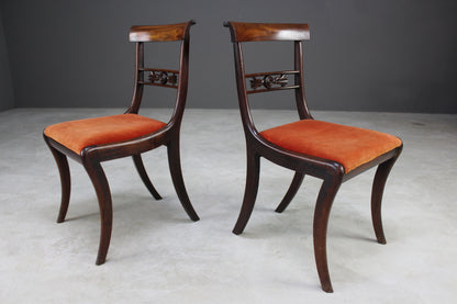 Pair Antique Mahogany Dining Chairs - Kernow Furniture