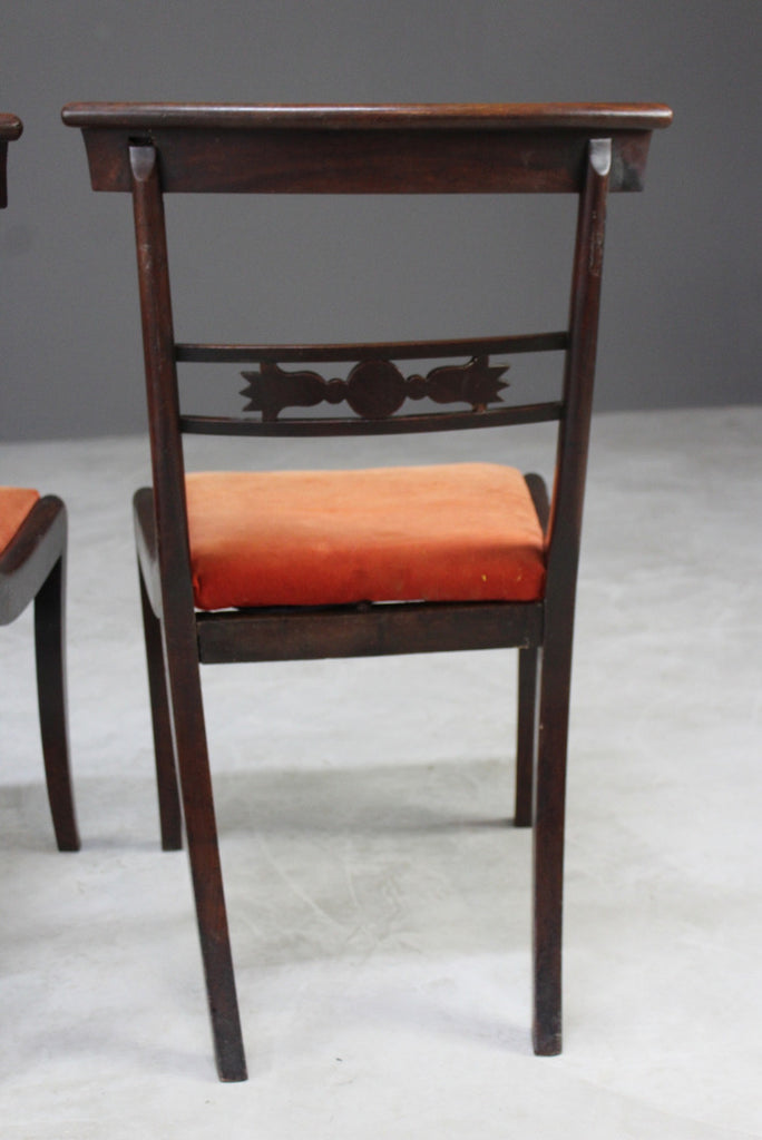 Pair Antique Mahogany Dining Chairs - Kernow Furniture