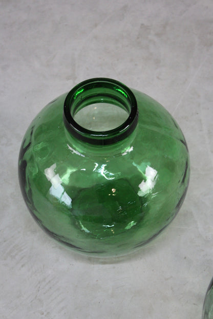 Pair Green French Viresa Carboy Bottle - Kernow Furniture