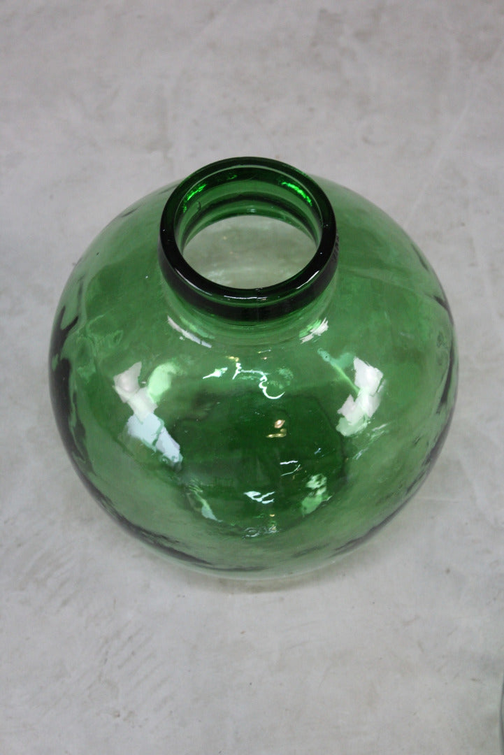 Pair Green French Viresa Carboy Bottle - Kernow Furniture