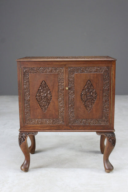 Small Eastern Carved Cabinet - Kernow Furniture