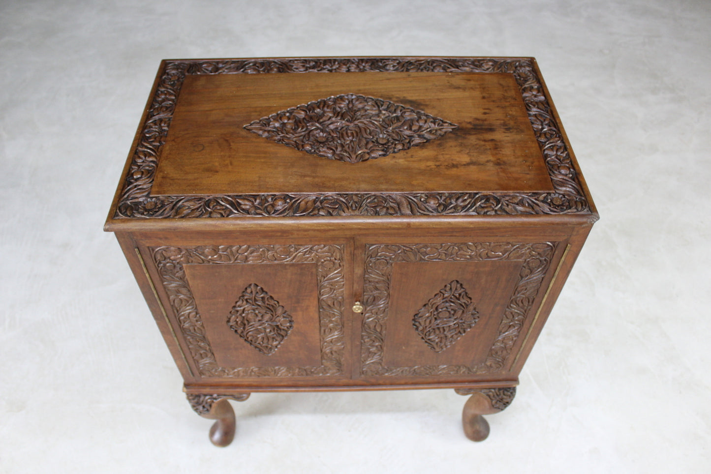 Small Eastern Carved Cabinet - Kernow Furniture
