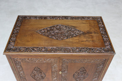 Small Eastern Carved Cabinet - Kernow Furniture