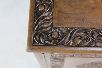 Small Eastern Carved Cabinet - Kernow Furniture