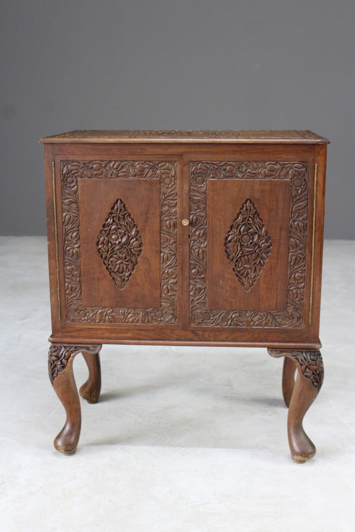 Small Eastern Carved Cabinet - Kernow Furniture