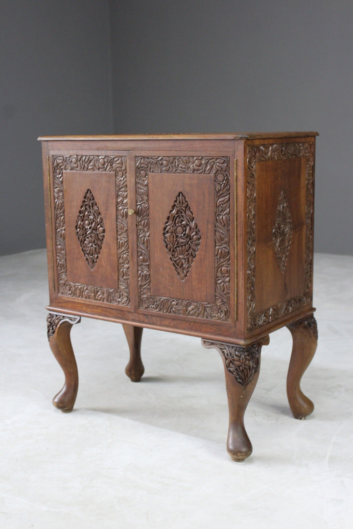 Small Eastern Carved Cabinet - Kernow Furniture