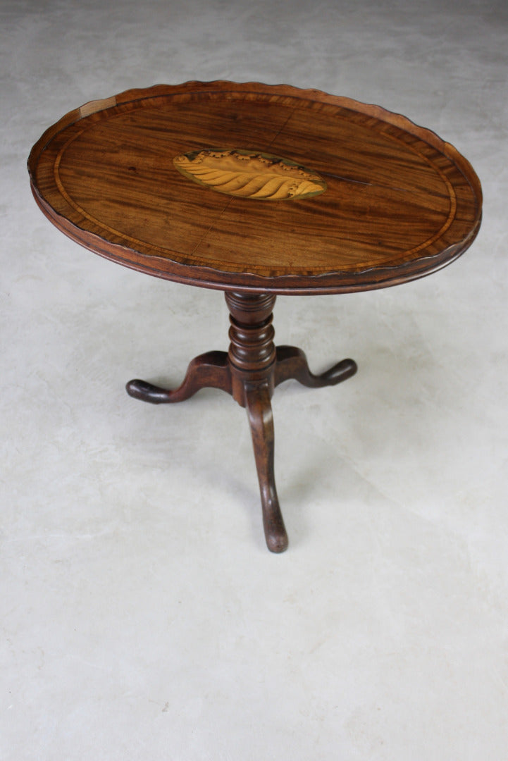 Antique Mahogany Oval Tilt Top Occasional Table - Kernow Furniture