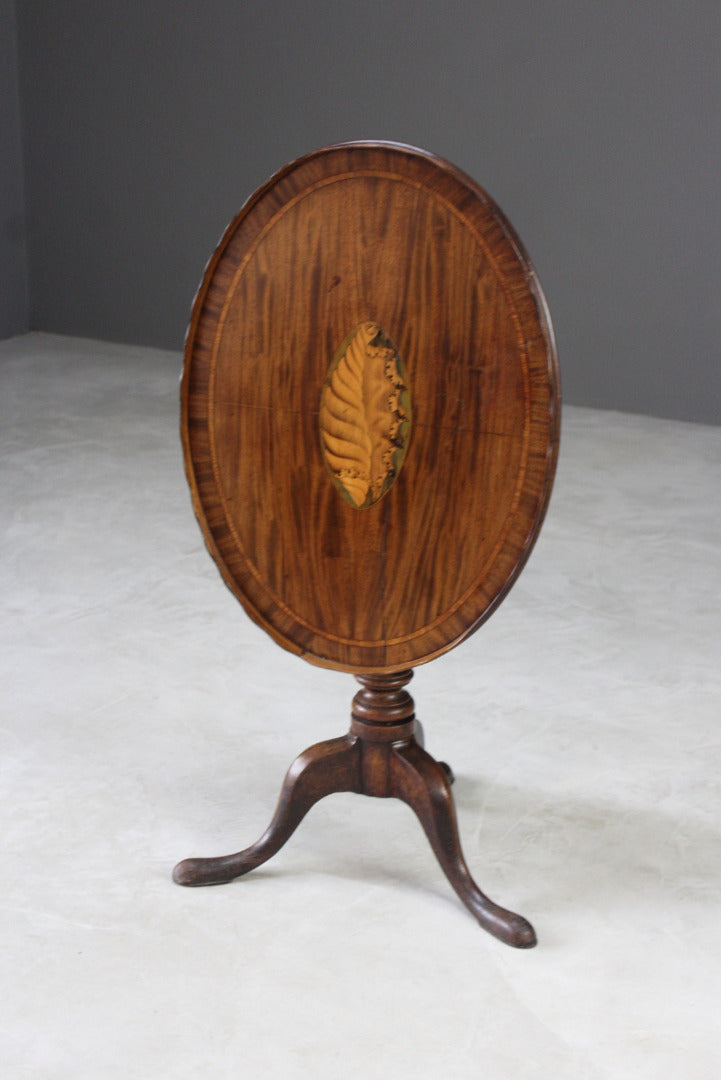 Antique Mahogany Oval Tilt Top Occasional Table - Kernow Furniture