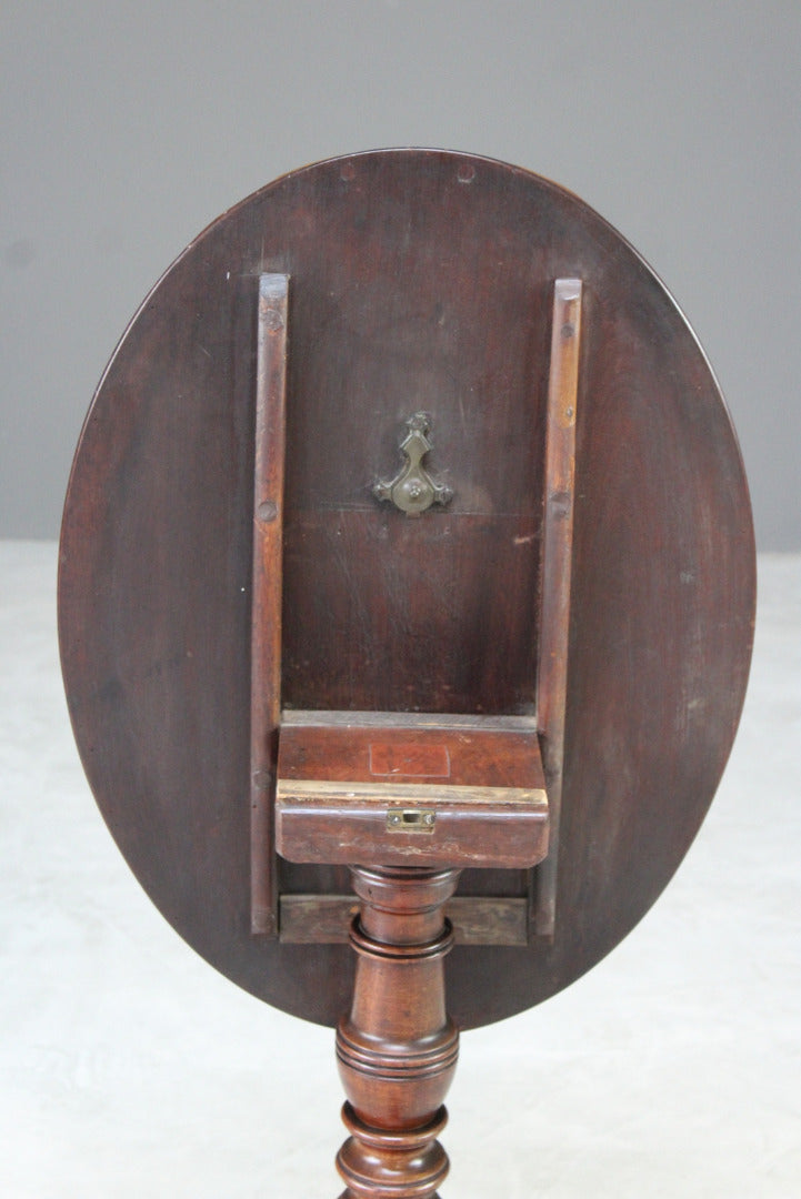 Antique Mahogany Oval Tilt Top Occasional Table - Kernow Furniture