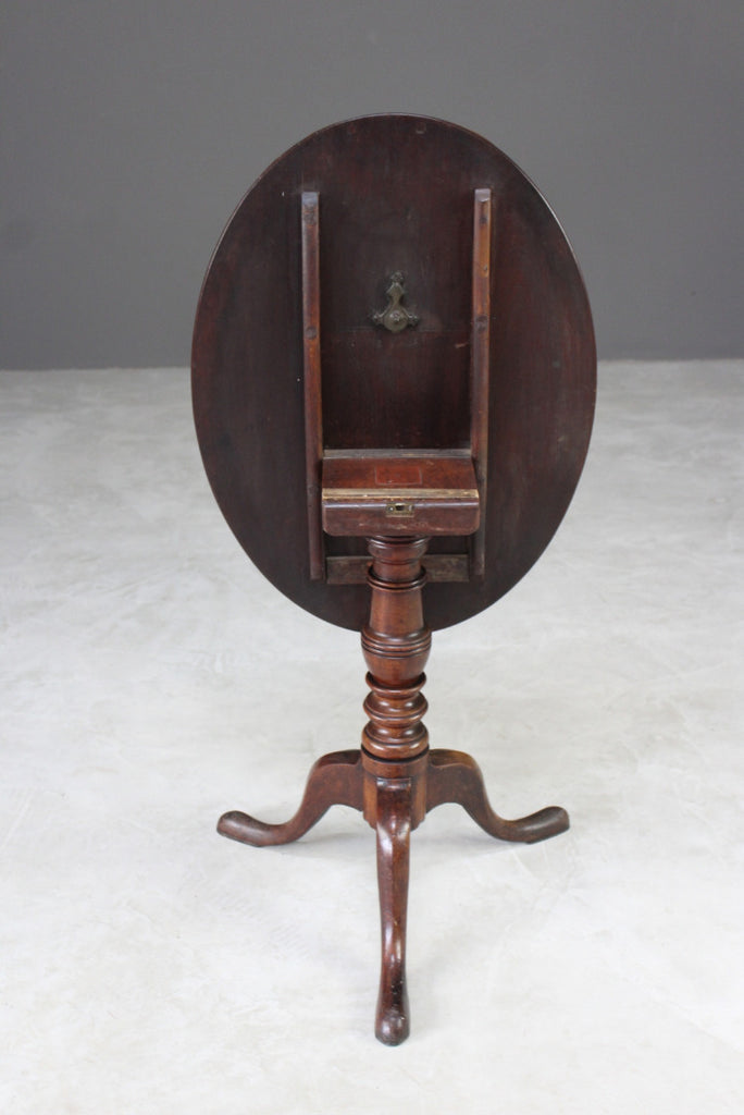 Antique Mahogany Oval Tilt Top Occasional Table - Kernow Furniture