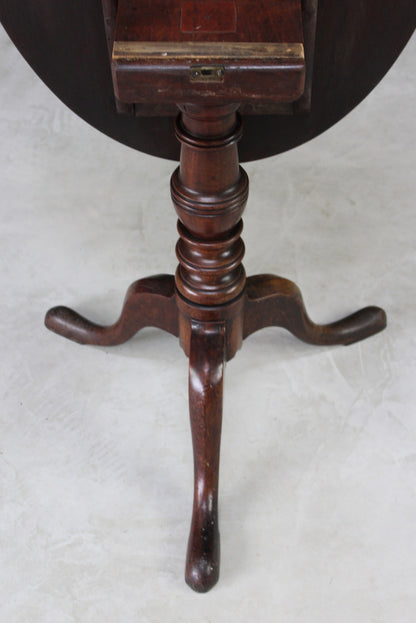 Antique Mahogany Oval Tilt Top Occasional Table - Kernow Furniture