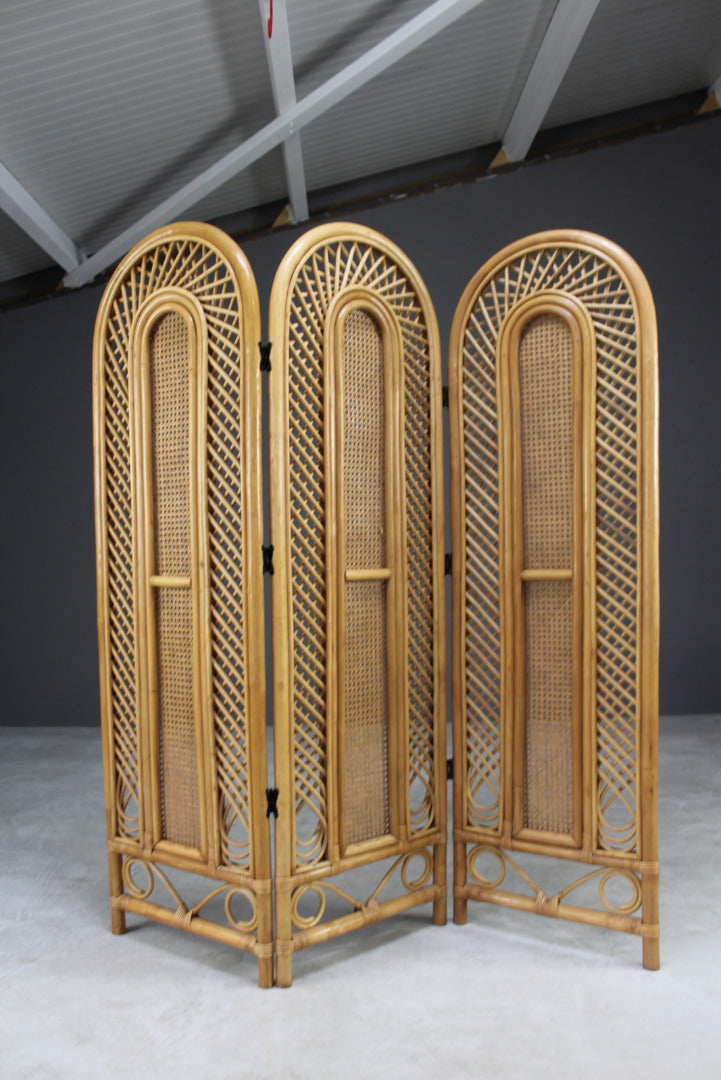 Retro Cane Folding Dressing Screen - Kernow Furniture