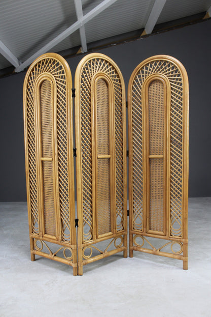 Retro Cane Folding Dressing Screen - Kernow Furniture