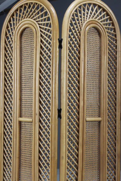 Retro Cane Folding Dressing Screen - Kernow Furniture