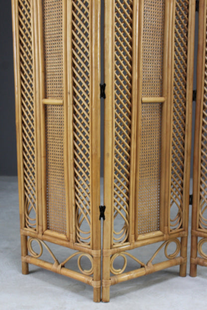 Retro Cane Folding Dressing Screen - Kernow Furniture