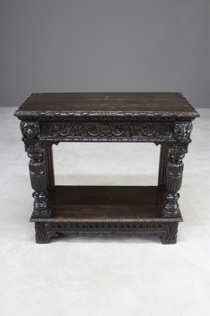 Antique Oak Side Table - Kernow Furniture