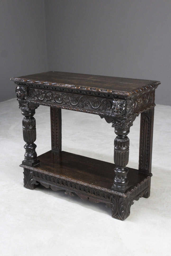 Antique Oak Side Table - Kernow Furniture