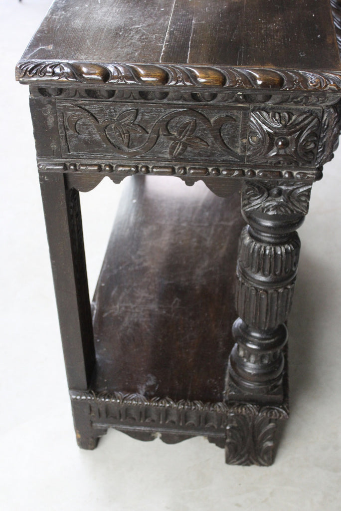 Antique Oak Side Table - Kernow Furniture
