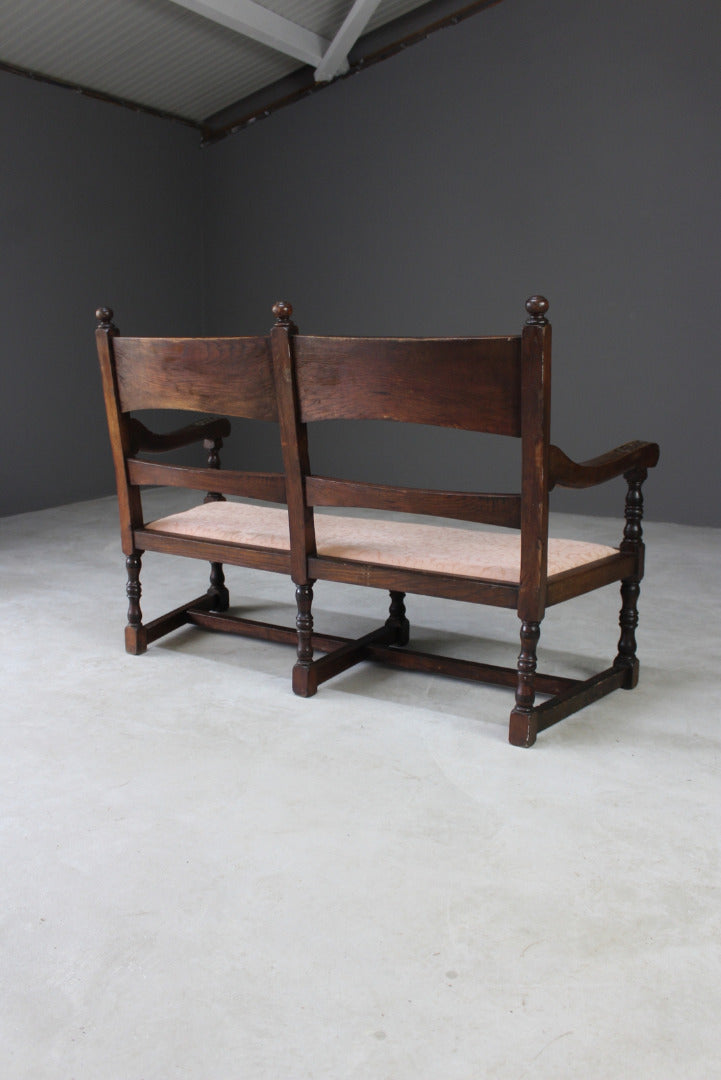 Antique Oak Bench - Kernow Furniture