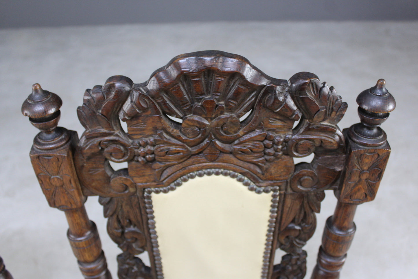 Pair Antique Victorian Carved Side Chairs - Kernow Furniture