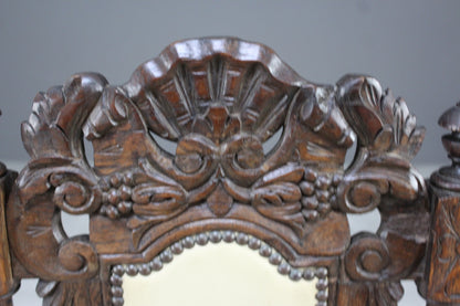 Pair Antique Victorian Carved Side Chairs - Kernow Furniture