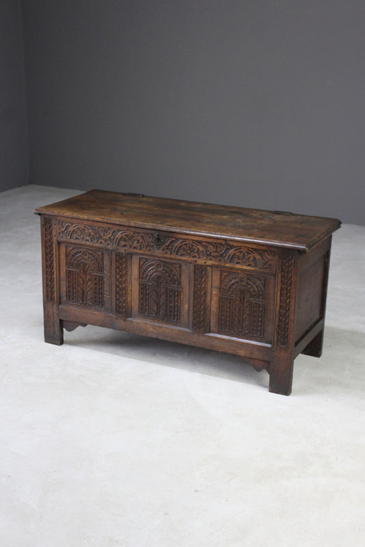 Antique Oak Coffer - Kernow Furniture