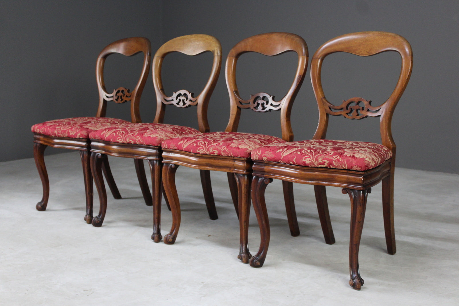 Set 4 Victorian Style Dining Chairs - Kernow Furniture