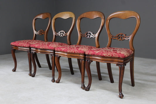 Set 4 Victorian Style Dining Chairs - Kernow Furniture
