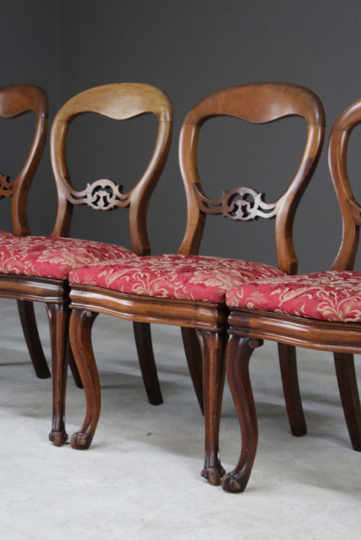 Set 4 Victorian Style Dining Chairs - Kernow Furniture