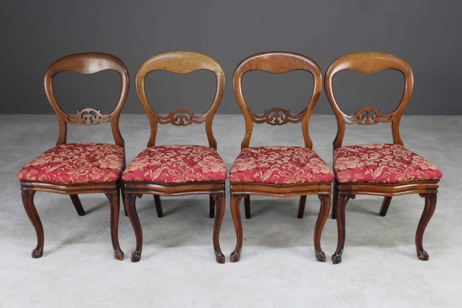 Set 4 Victorian Style Dining Chairs - Kernow Furniture