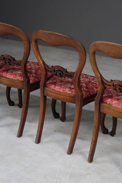 Set 4 Victorian Style Dining Chairs - Kernow Furniture