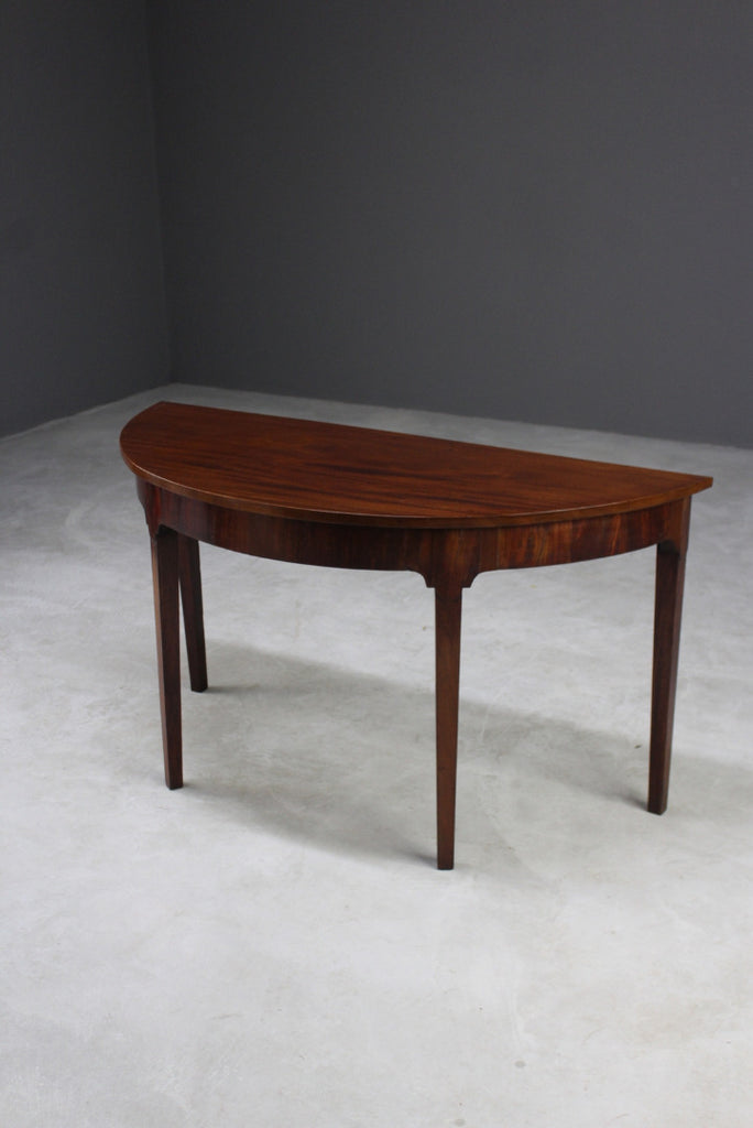 Antique Mahogany Demi Lune Side Table - Kernow Furniture