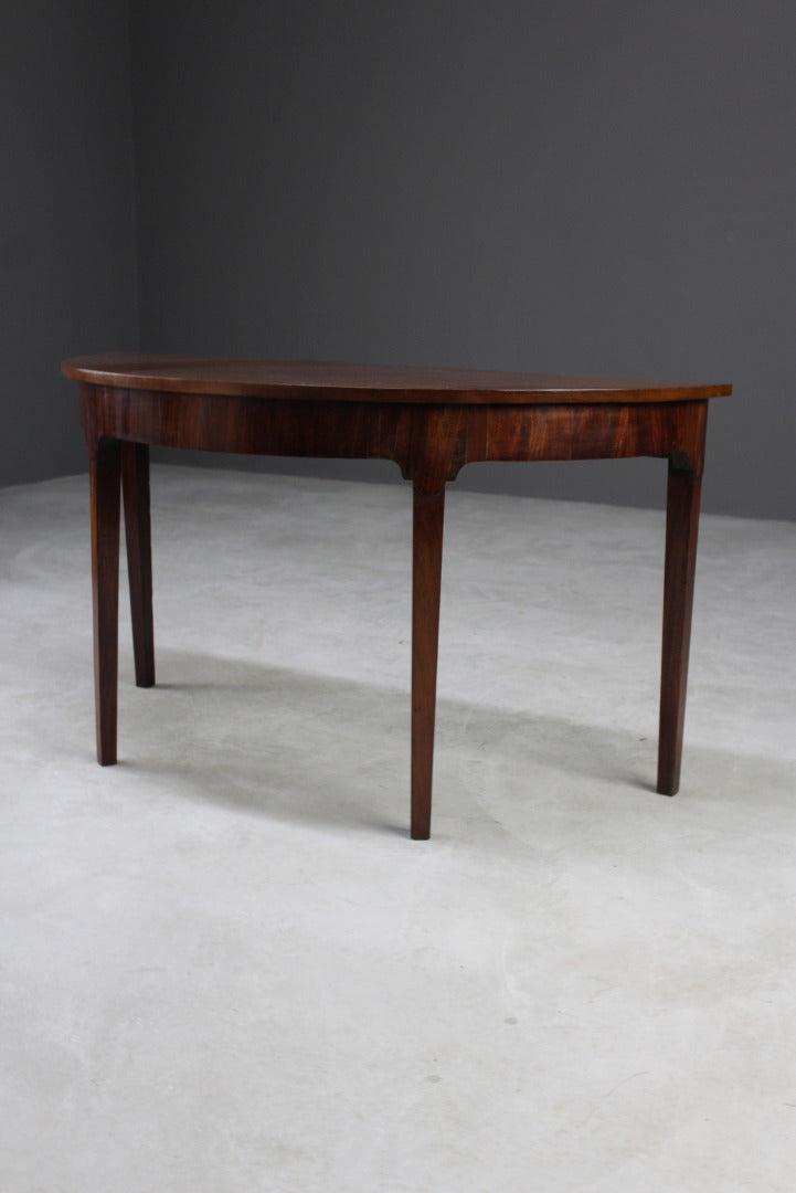 Antique Mahogany Demi Lune Side Table - Kernow Furniture