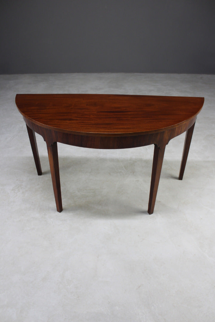 Antique Mahogany Demi Lune Side Table - Kernow Furniture