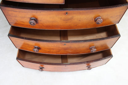 Antique Bow Front Chest of Drawers - Kernow Furniture