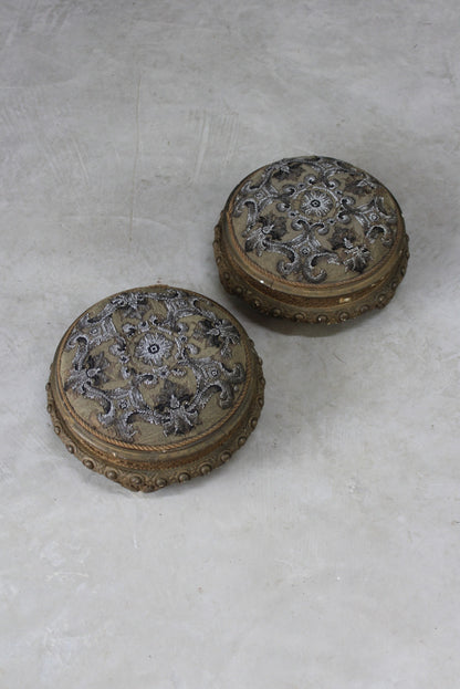 Pair Beaded Footstools - Kernow Furniture